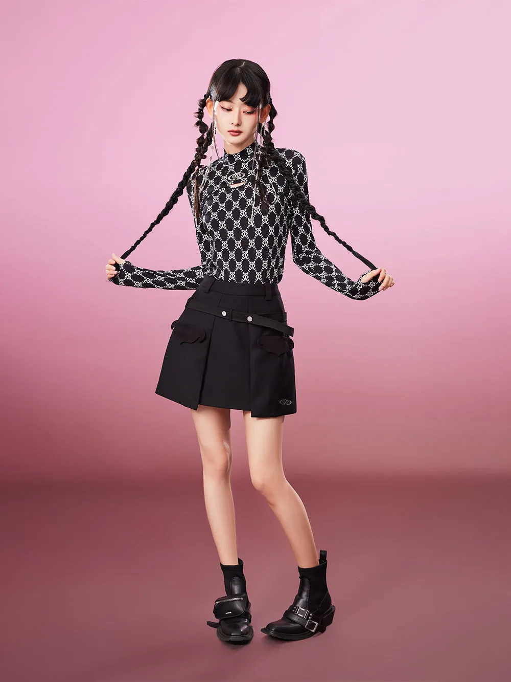 MUKZIN Contrast Printed Silk Bottoming Shirt sold by Muzkin product image thumbnail 4