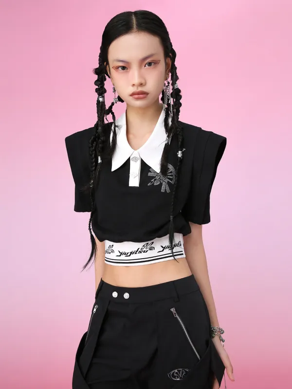 MUKZIN POLO Neck Mini Fashion Color Matching T-shirts sold by Muzkin