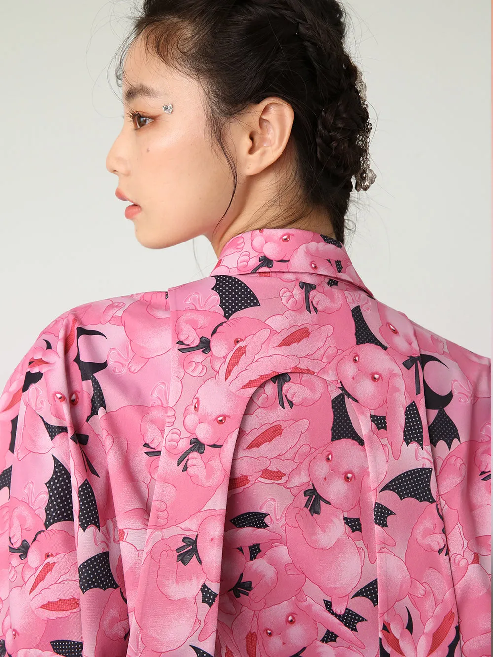 MUKZIN Pink Edition Rabbit Print Design Shirt sold by Muzkin product image thumbnail 3