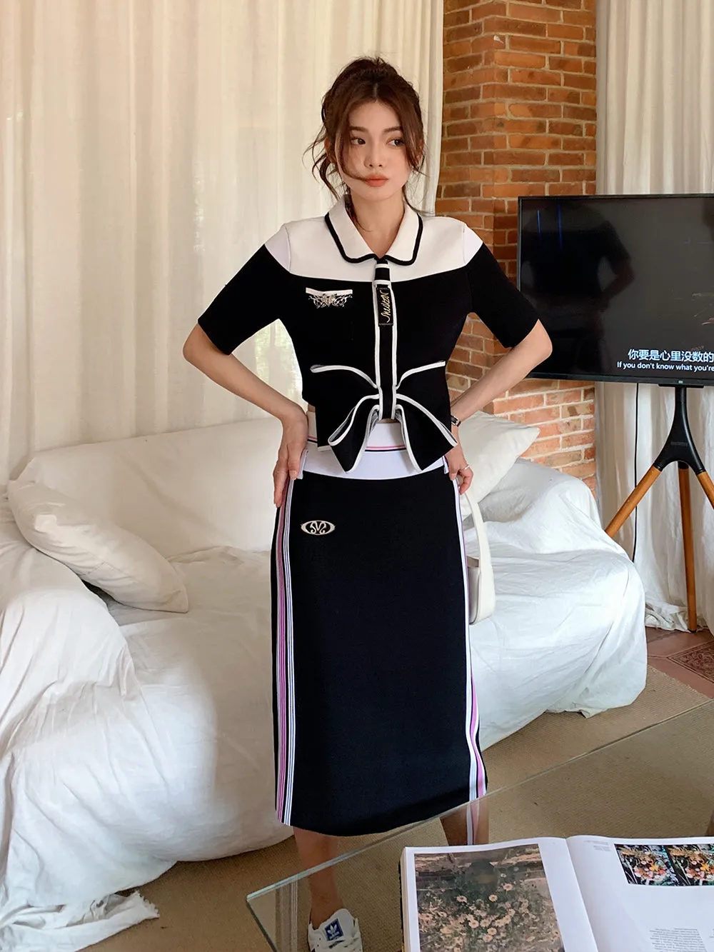 MUKZIN Knit Panel Slim Elegant Skirt Original sold by Muzkin product image thumbnail 2