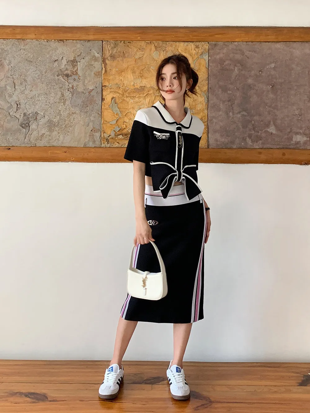MUKZIN Knit Panel Slim Elegant Skirt Original sold by Muzkin product image thumbnail 4