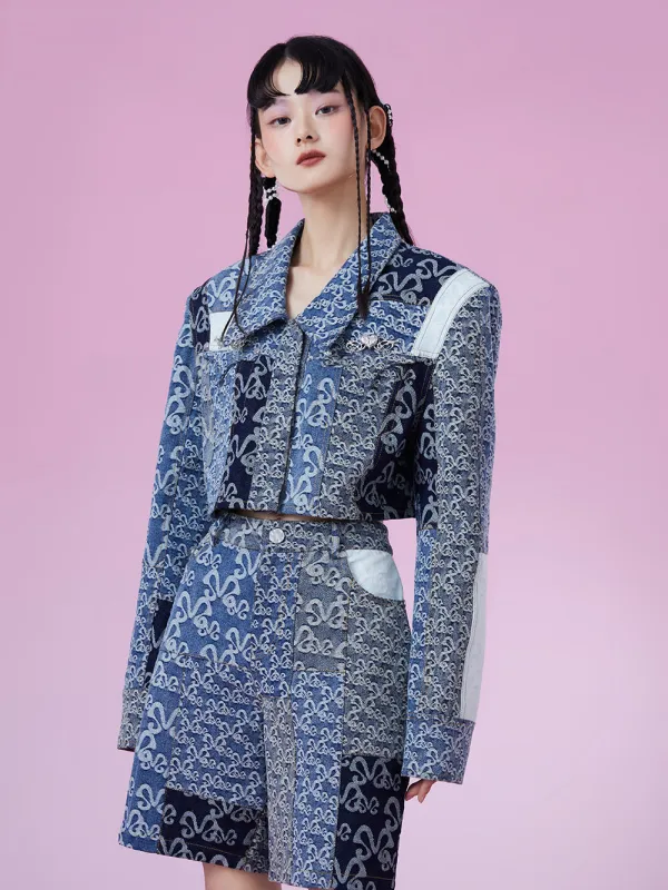 MUKZIN Denim Jacquard Suit Lapel Original High-Quantity Outerwears sold by Muzkin