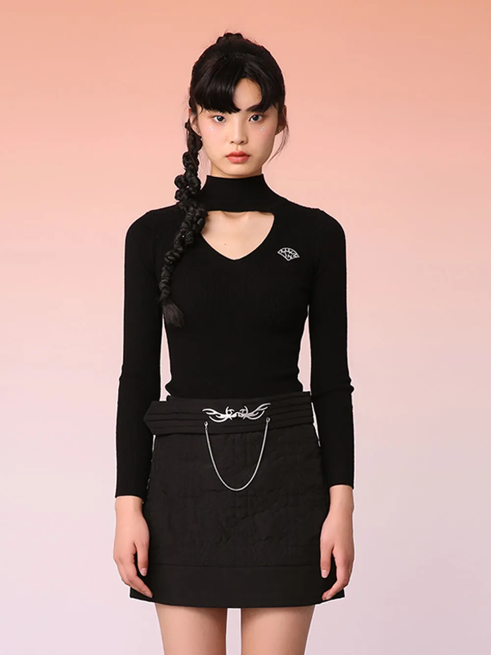 MUKZIN Black Hollow Design Trendy Knit Sweater sold by Muzkin product image thumbnail 2