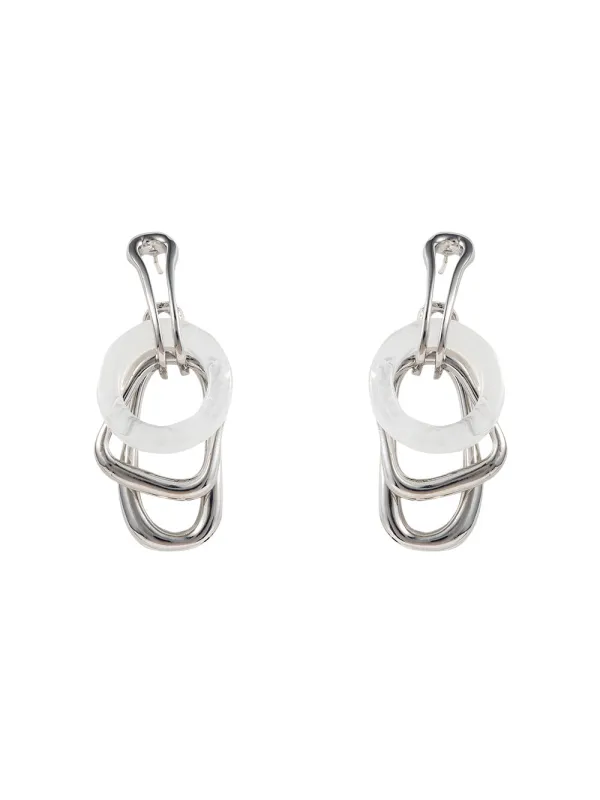 MUKTANK Millennium White Quartzite Jade Hoop Earrings sold by Muzkin