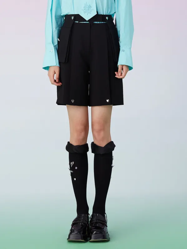 MUKZIN High Waist Loose Black Shorts sold by Muzkin