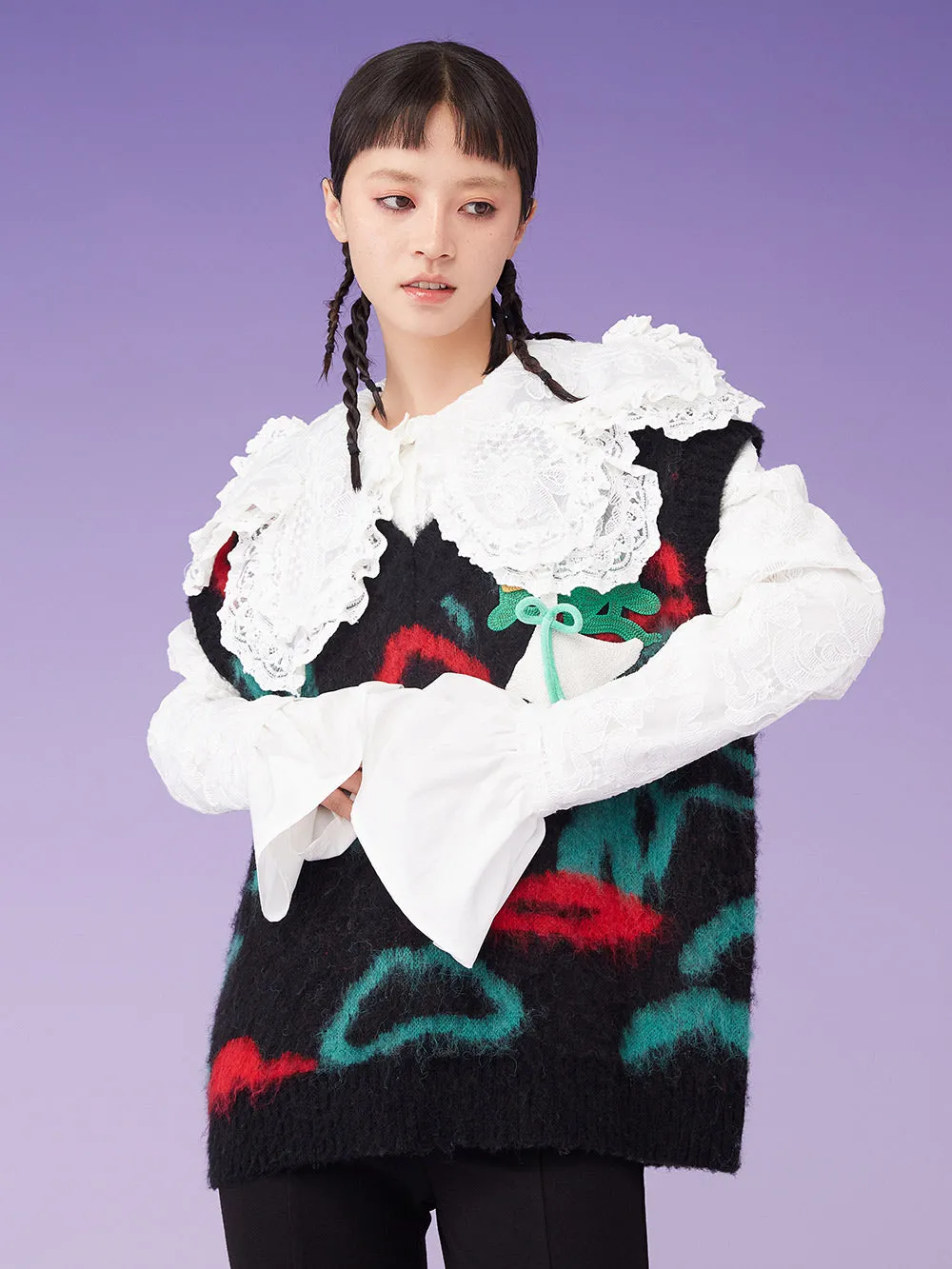 MUKZIN Black Knitted Vest sold by Muzkin product image thumbnail 2