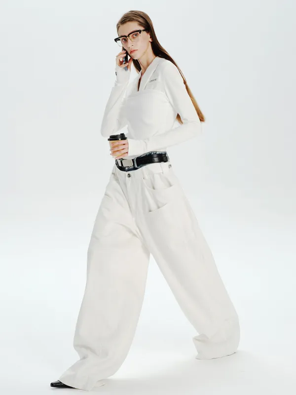 MUKTANK×MODULER Waist-Paneled Heavy-Duty Oversized Jeans made by Muzkin