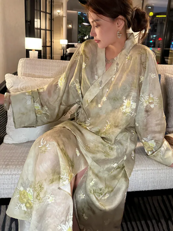 MUKZIN“Capsule Collection”New Chinese-style green elegant long-sleeve coat sold by Muzkin