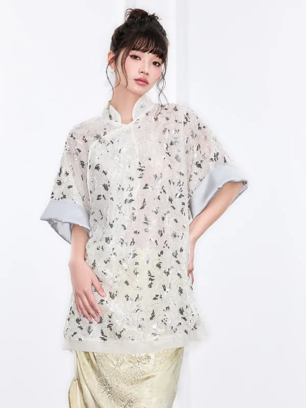 MUKZIN "Ode to the New Summer"New Chinese-style elegant slimming short-sleeve top sold by Muzkin