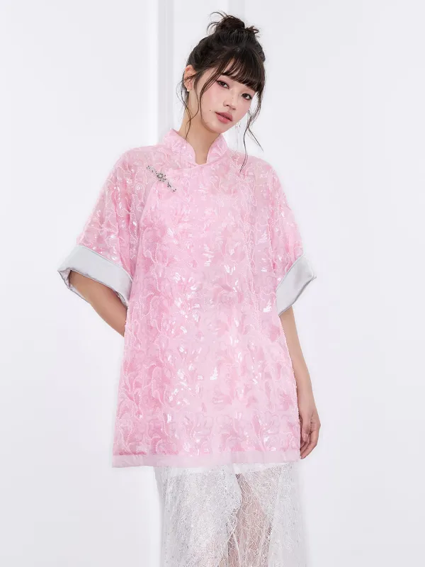 MUKZIN "Ode to the New Summer"New Chinese-style elegant slimming short-sleeve top sold by Muzkin
