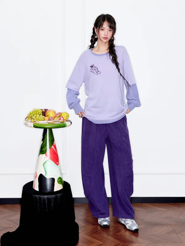 MUKZIN“Capsule Collection”Ribbed Fabric Slouchy Wide-Leg Pants sold by Muzkin