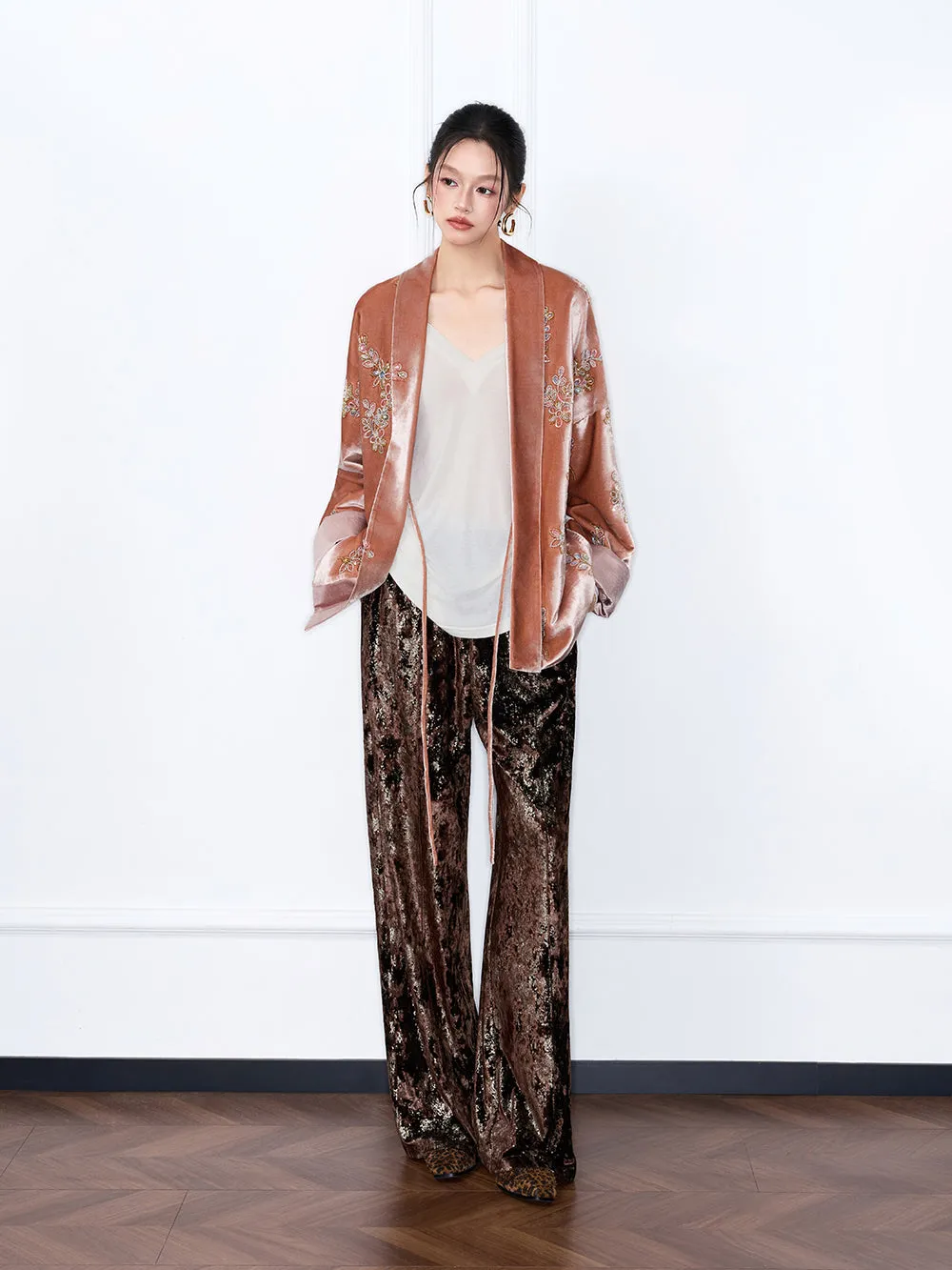 MUKZIN“Capsule Collection”Light Luxury Beaded Velvet Loose Fit Coat sold by Muzkin product image thumbnail 4