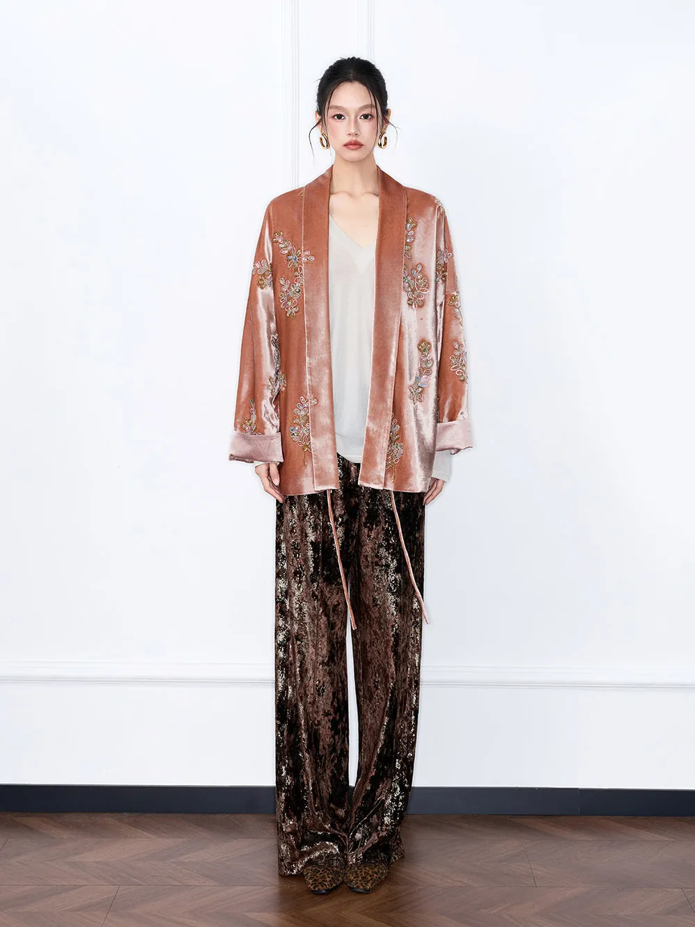 MUKZIN“Capsule Collection”Light Luxury Beaded Velvet Loose Fit Coat sold by Muzkin product image thumbnail 2