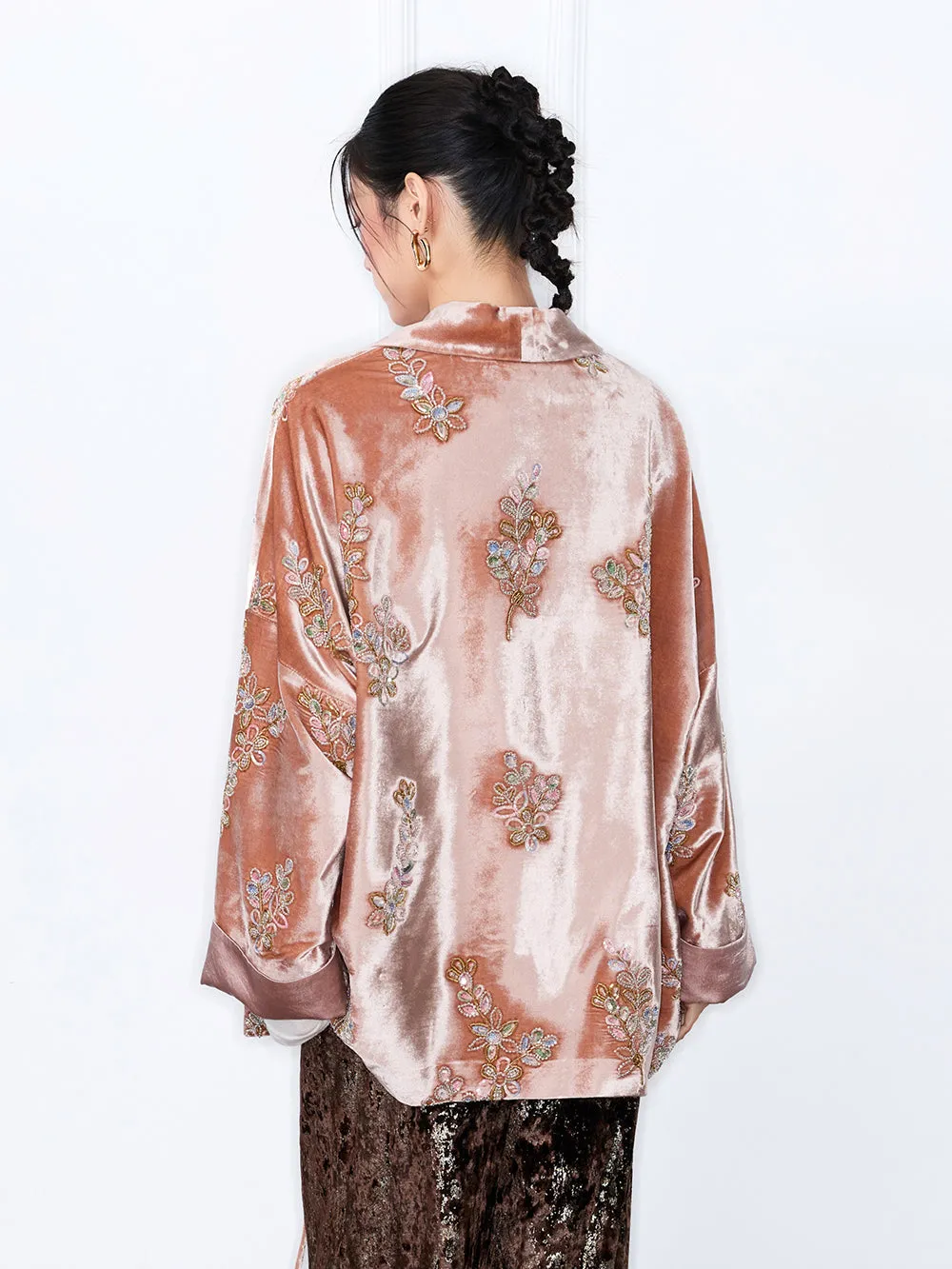 MUKZIN“Capsule Collection”Light Luxury Beaded Velvet Loose Fit Coat sold by Muzkin product image thumbnail 5