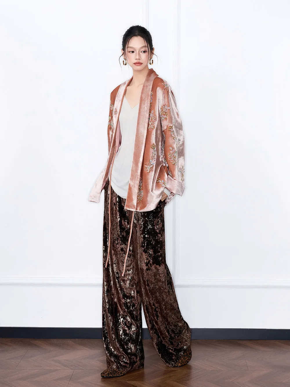 MUKZIN“Capsule Collection”Light Luxury Beaded Velvet Loose Fit Coat sold by Muzkin product image thumbnail 3