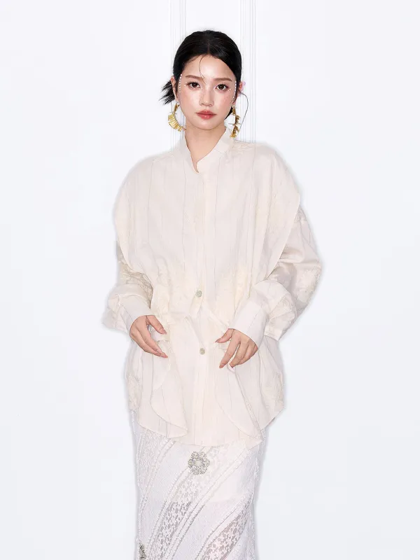 MUKZIN“Night Ballad of Chang'an”Women's New Chinese Style Embroidered Loose Shirt - Hot Selling Stand Collar Blouse made by Muzkin