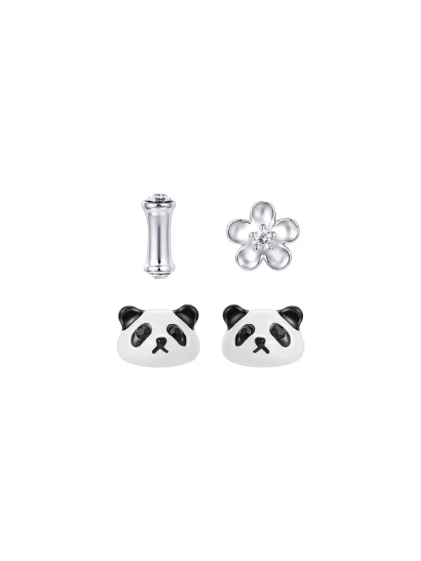 MUKTANK×SUN HUNTER Panda Earring Set made by Muzkin