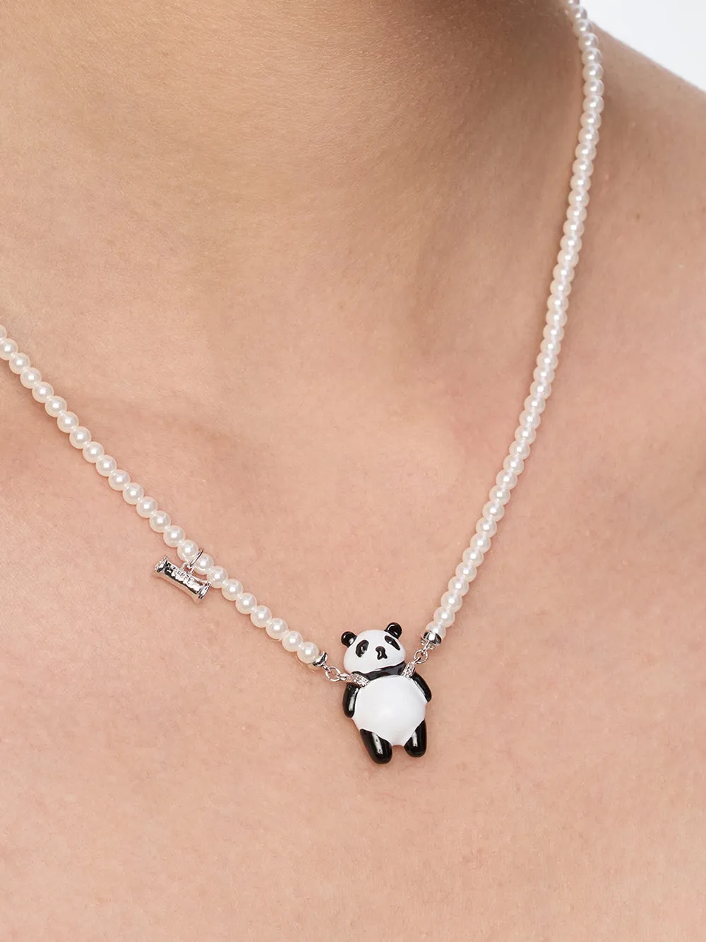 MUKTANK×SUN HUNTER Full Faux Pearl Necklace with Suspender Panda sold by Muzkin product image thumbnail 2