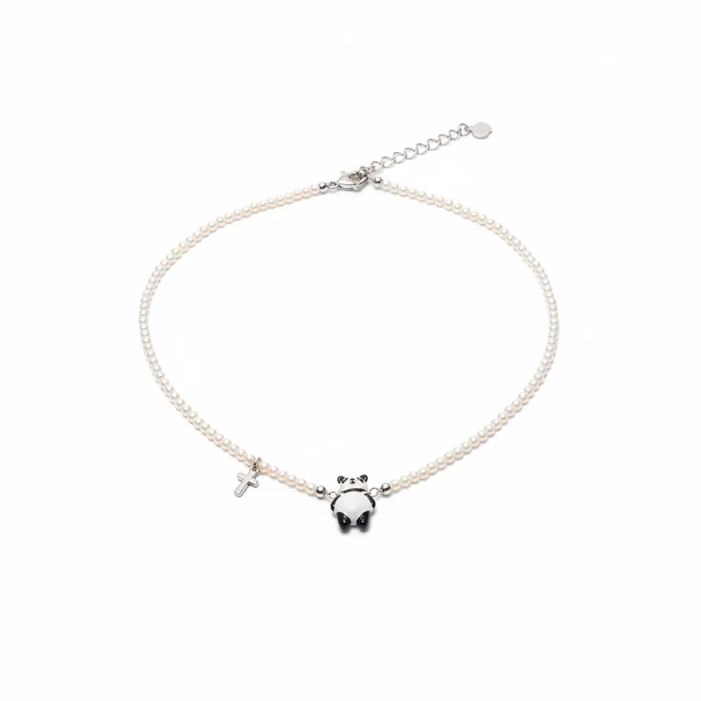 MUKTANK×SUN HUNTER Full Faux Pearl Necklace with Suspender Panda sold by Muzkin product image thumbnail 4