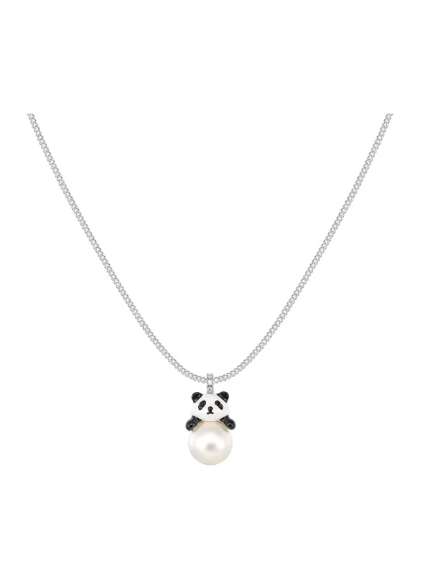 MUKTANK×SUN HUNTER Faux Pearl Panda Simple Necklace made by Muzkin