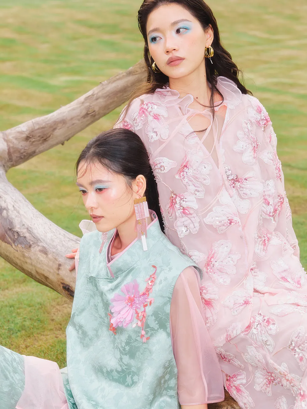 MUKZIN×Flourishing Blooms New Chinese-style embroidered net-silk leaf-sleeve loose coat sold by Muzkin product image thumbnail 5
