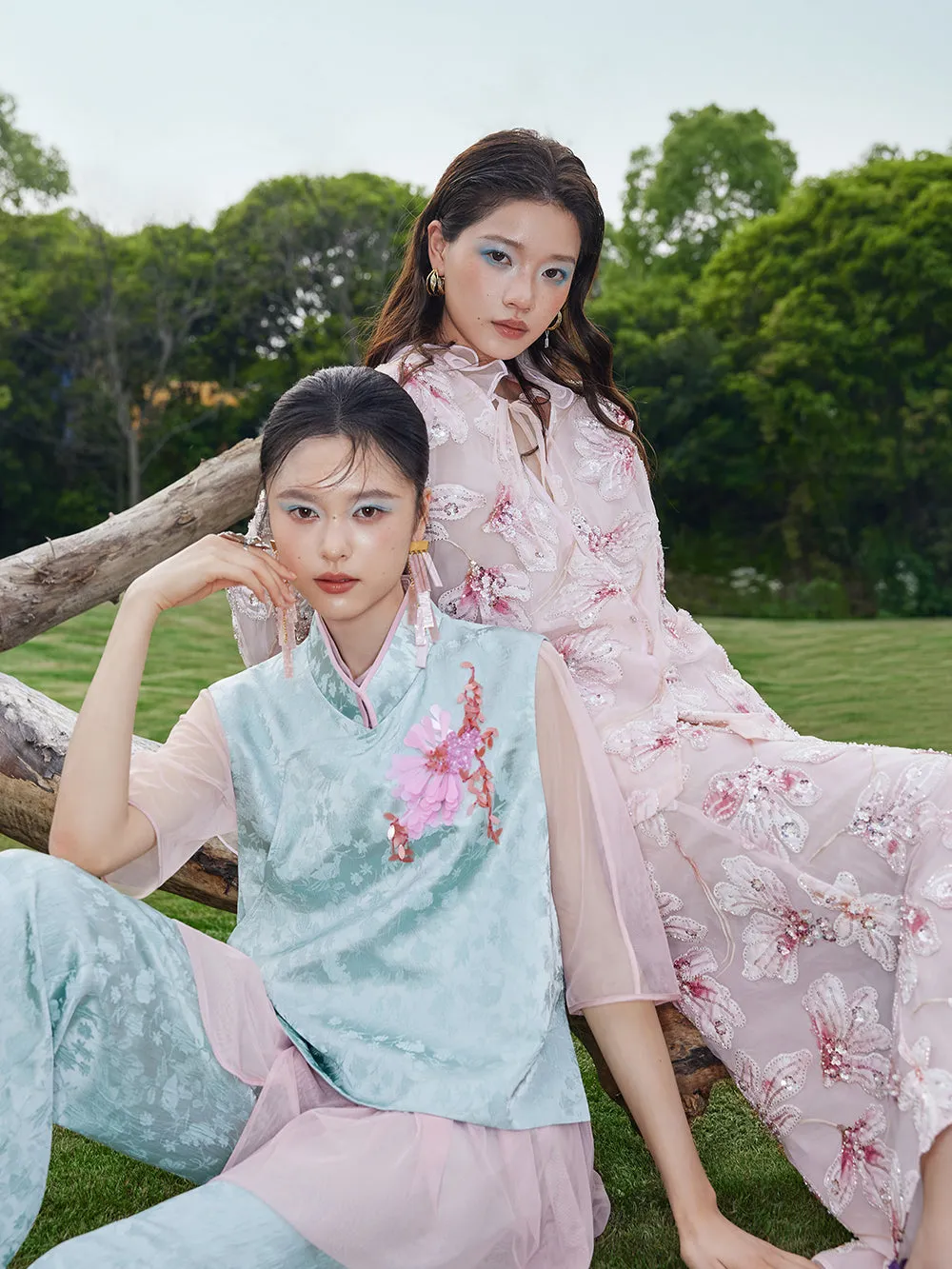 MUKZIN×Flourishing Blooms New Chinese-style embroidered net-silk leaf-sleeve loose coat sold by Muzkin product image thumbnail 3
