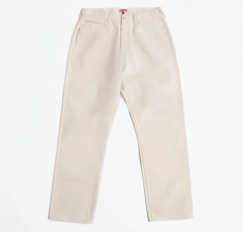 Dubbleware selvedge denim straight leg jeans - ecru made by Fulmine Mercantile Co