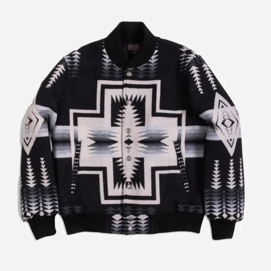 Pendleton Quilted Gorge Varsity Jacket - Harding Black sold by Fulmine Mercantile Co
