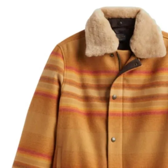 Pendleton Silverton Coat-Ralston Stripe Tan sold by Fulmine Mercantile Co product image thumbnail 3