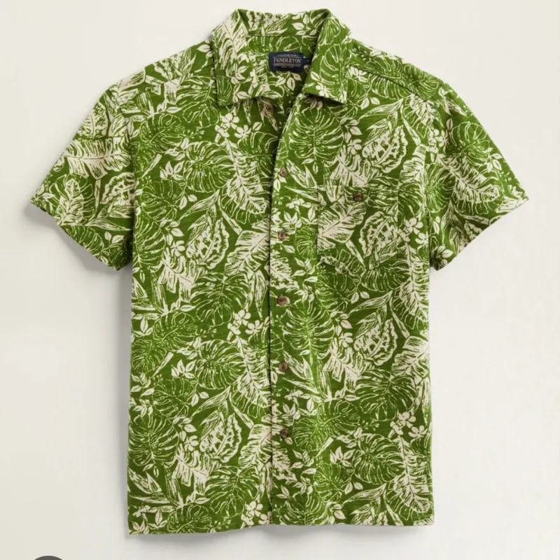 Pendleton Wayside Knit Shirt -Olive Green made by Fulmine Mercantile Co