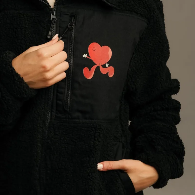 Lovers Club Hearthur Fleece Jacket made by Fulmine Mercantile Co
