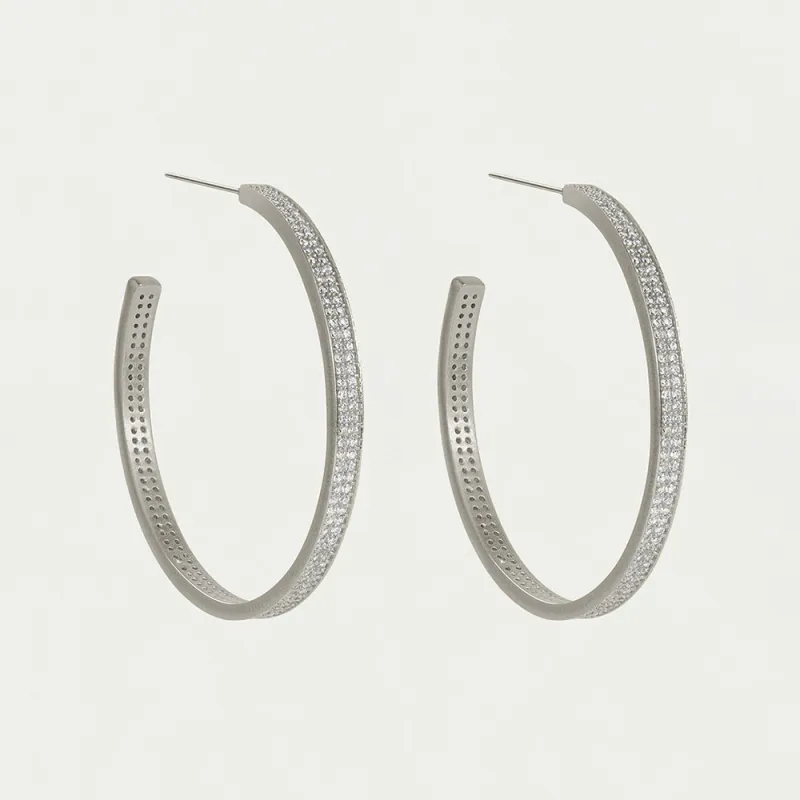 Petit Pavé Midi Hoops made by Dean Davidson