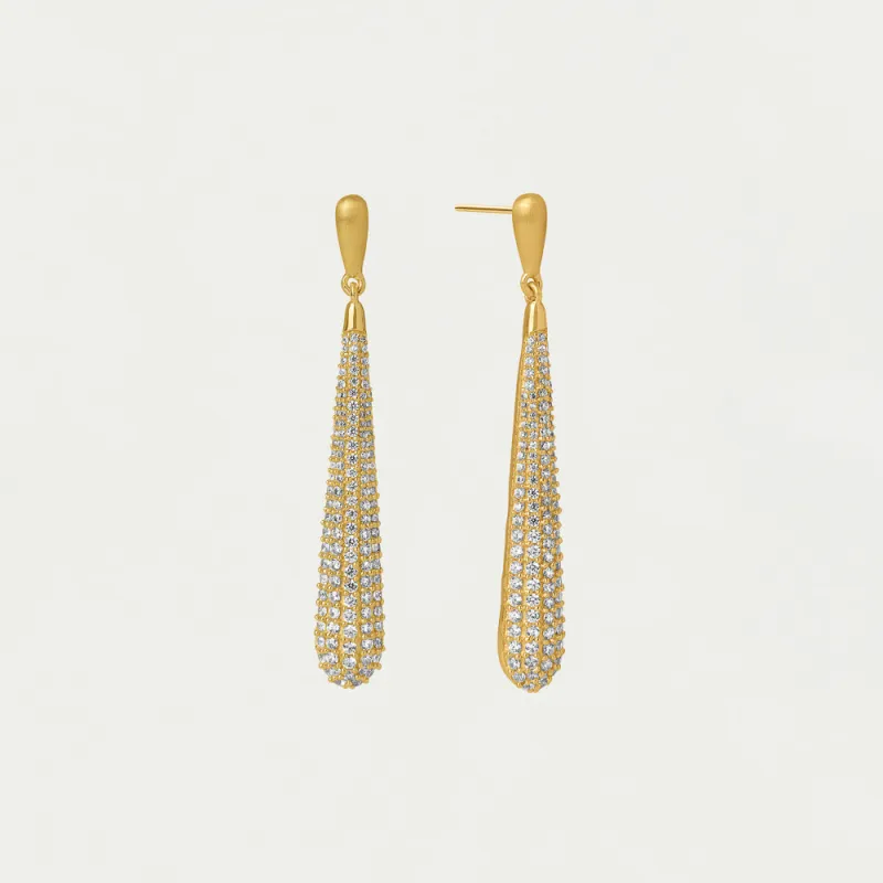Margaux Pavé Long Drop Earrings sold by Dean Davidson