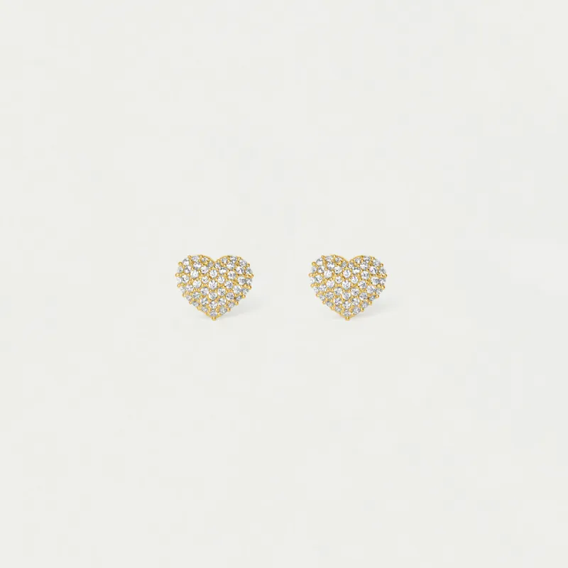 Petit Pavé Heart Studs made by Dean Davidson