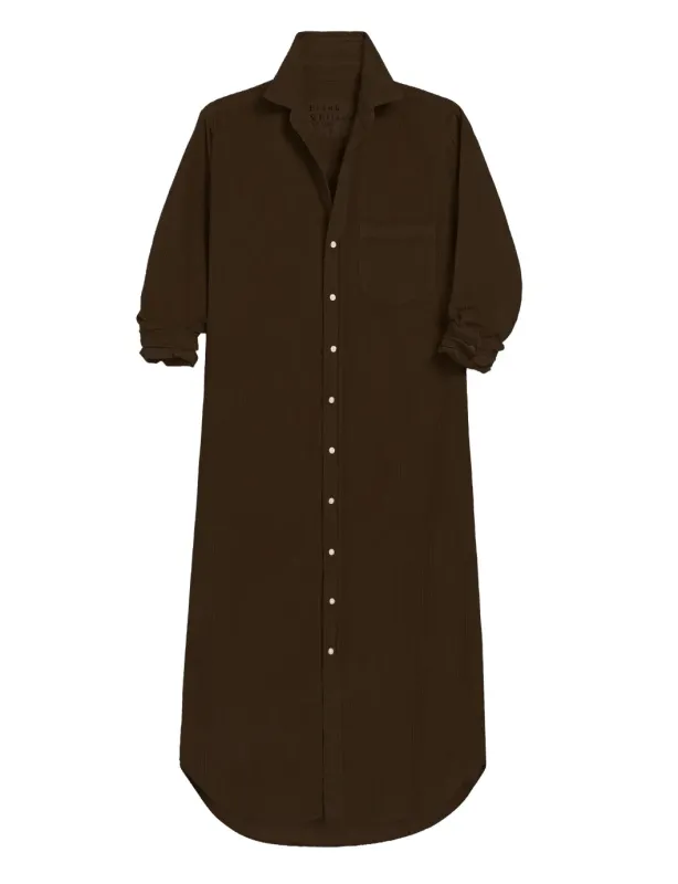 Rory Maxi Shirtdress Chocolate Corduroy made by SHOWROOM