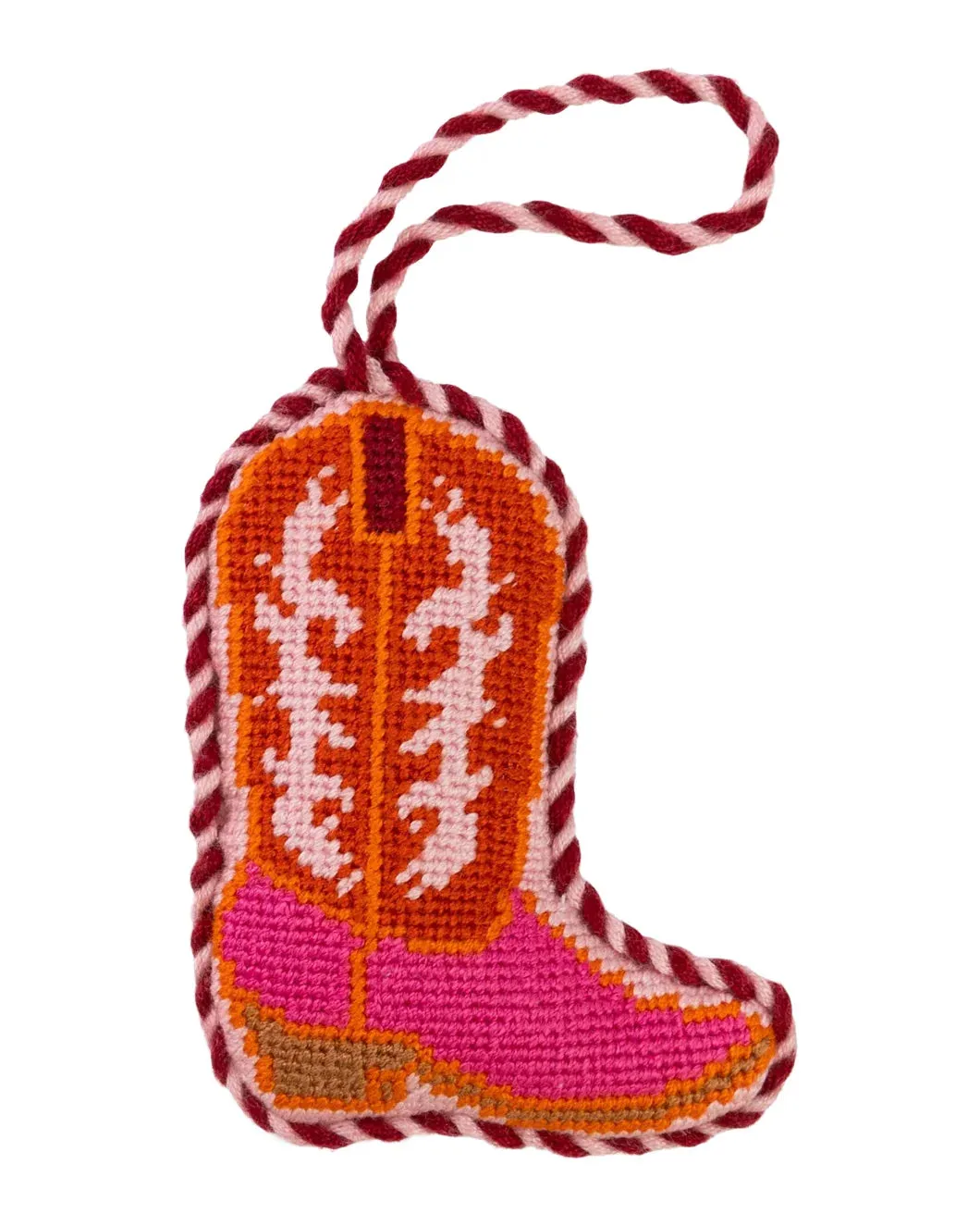 Needlepoint Icon Ornament - Cowboy Boot sold by SHOWROOM