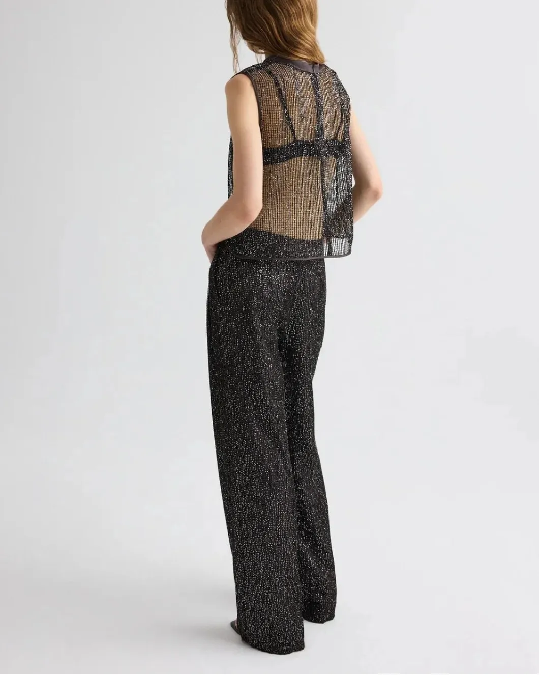 Short Muscle Tank in Mini Sequin Netting sold by SHOWROOM product image thumbnail 4