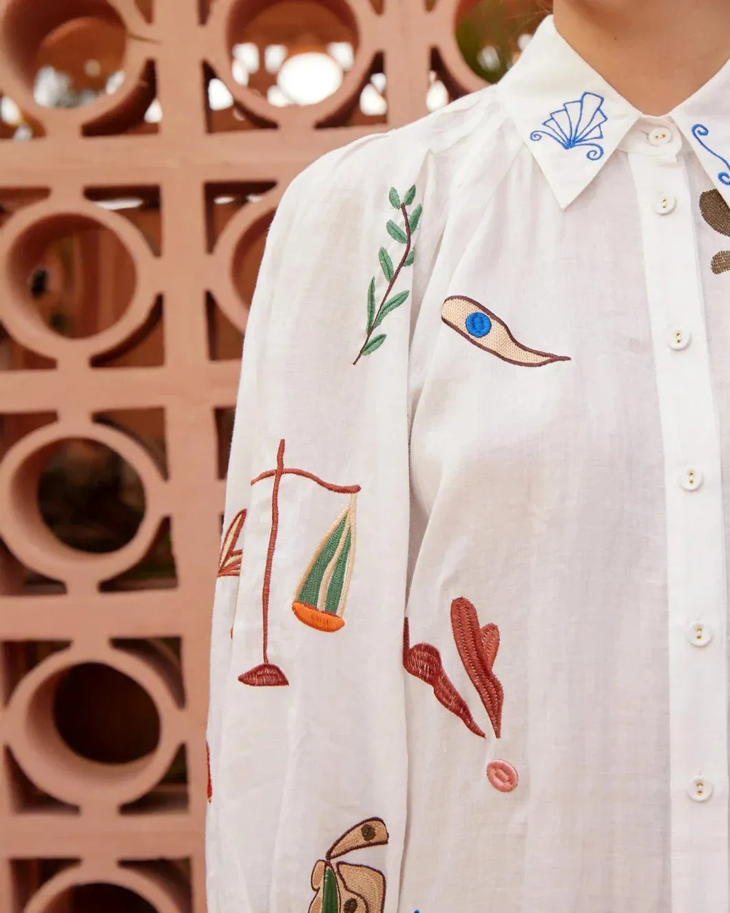Mina Embroidered Shirtdress sold by SHOWROOM product image thumbnail 5