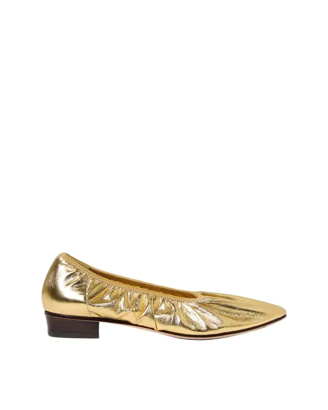 Tove Gold Leather Ballet Flat sold by SHOWROOM