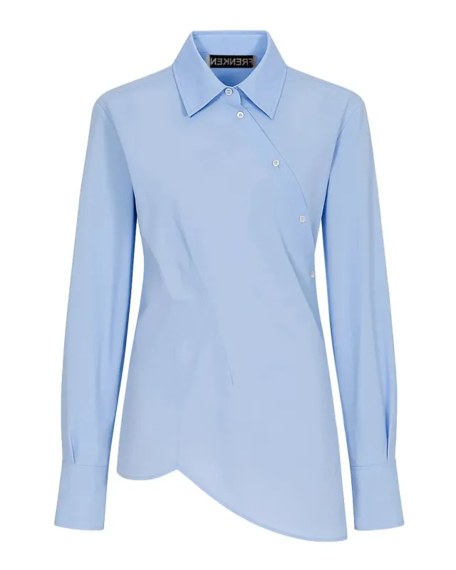 Twisted Cotton Light Blue Shirt made by SHOWROOM