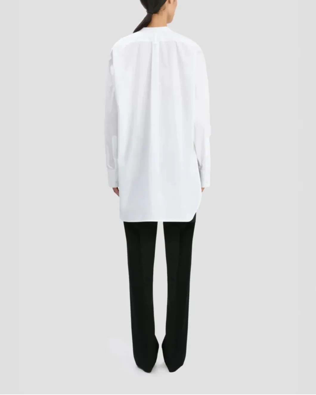 Double Bib Detail Shirt In White sold by SHOWROOM product image thumbnail 4