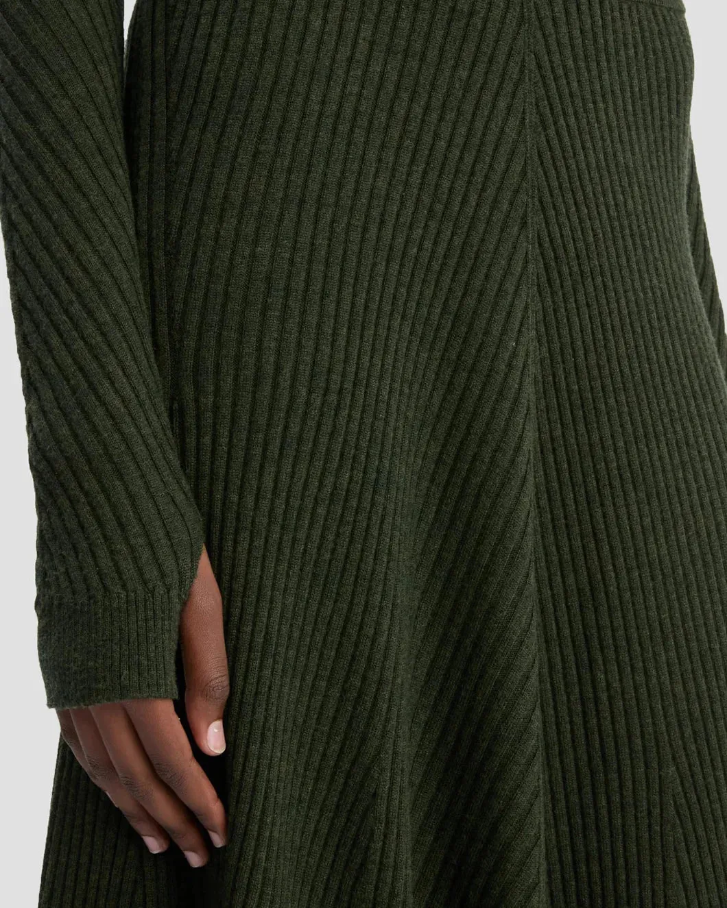Ribbed Midi Knit Skirt In Oregano sold by SHOWROOM product image thumbnail 5