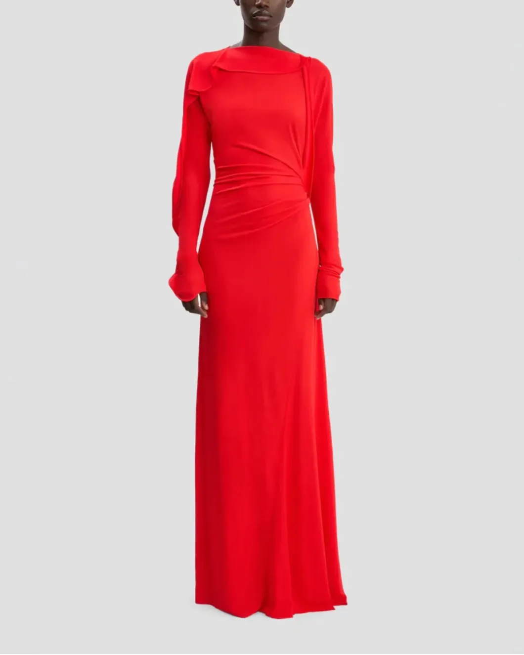 Draped Jersey Gown In Cayenne sold by SHOWROOM product image thumbnail 2