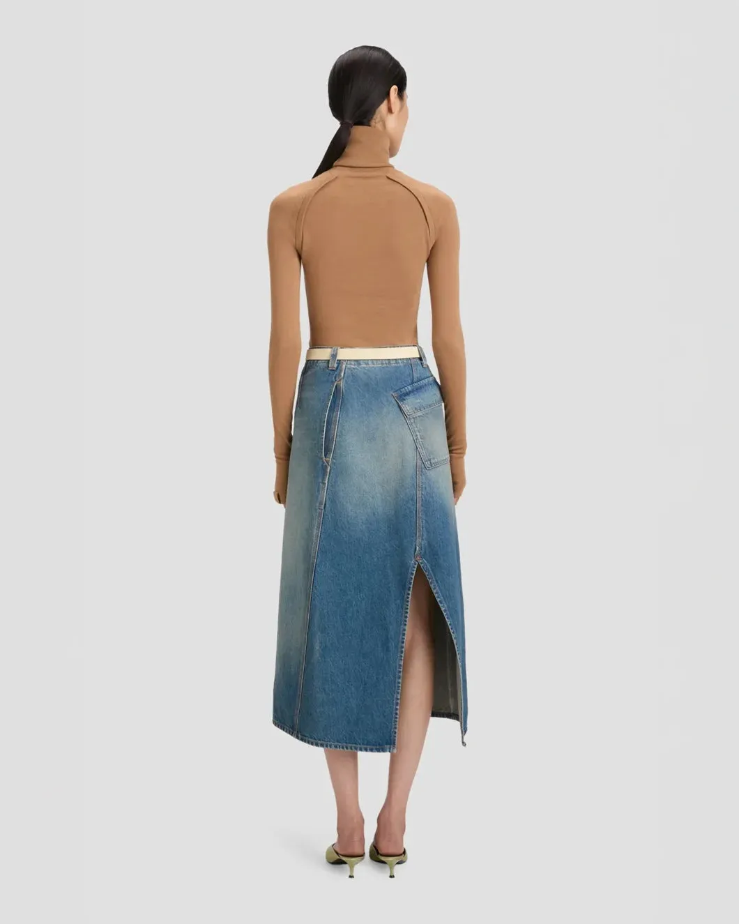 Asymmetric Utility Skirt Washed Blue sold by SHOWROOM product image thumbnail 5