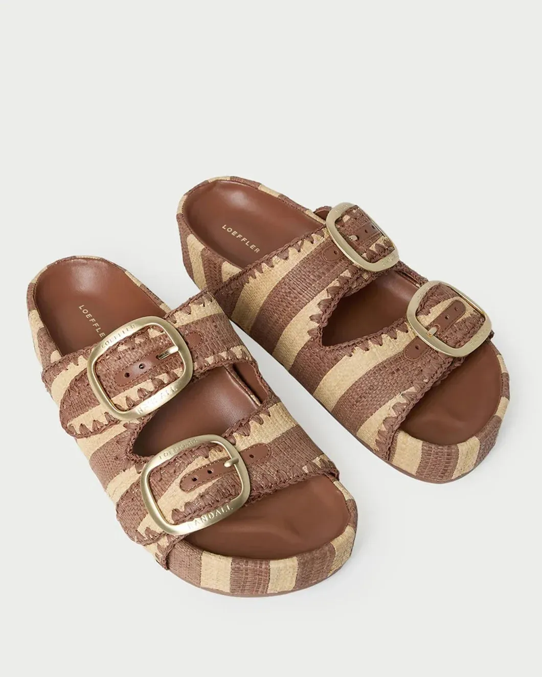 Theo Brown/Natural Two-Band Sandal sold by SHOWROOM product image thumbnail 3