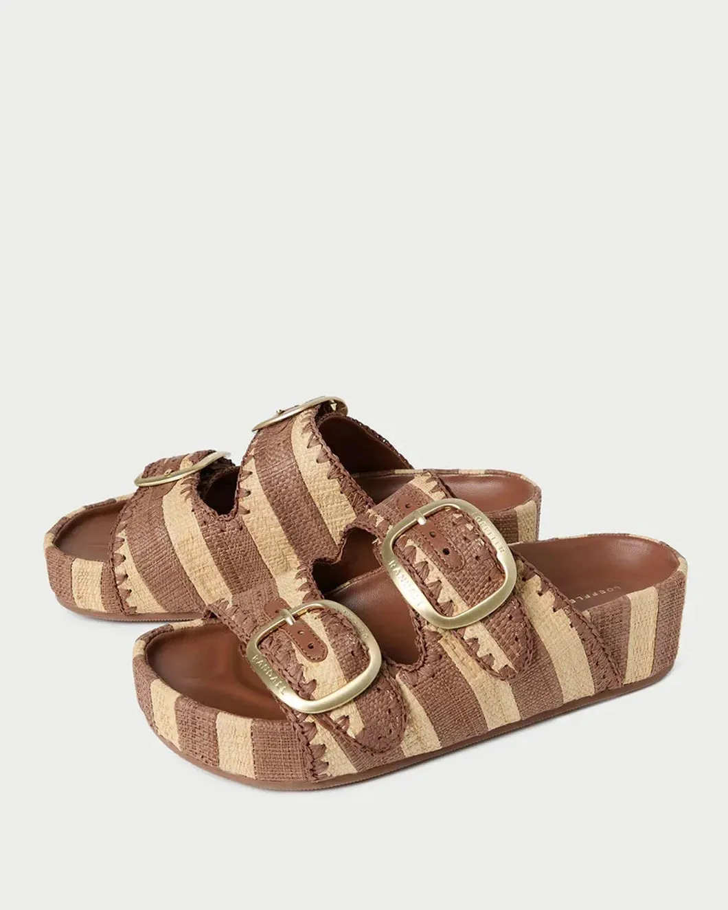 Theo Brown/Natural Two-Band Sandal sold by SHOWROOM product image thumbnail 5