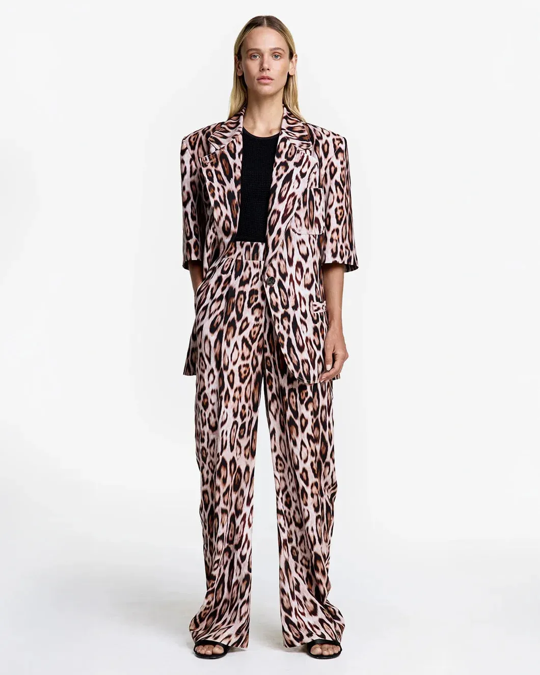 Short Sleeve Oversized Blazer Leopard sold by SHOWROOM product image thumbnail 4