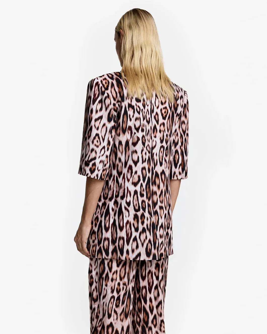 Short Sleeve Oversized Blazer Leopard sold by SHOWROOM product image thumbnail 3