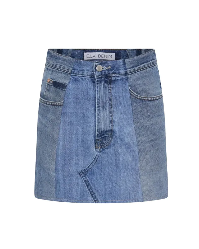 Denim Mini Skirt sold by SHOWROOM