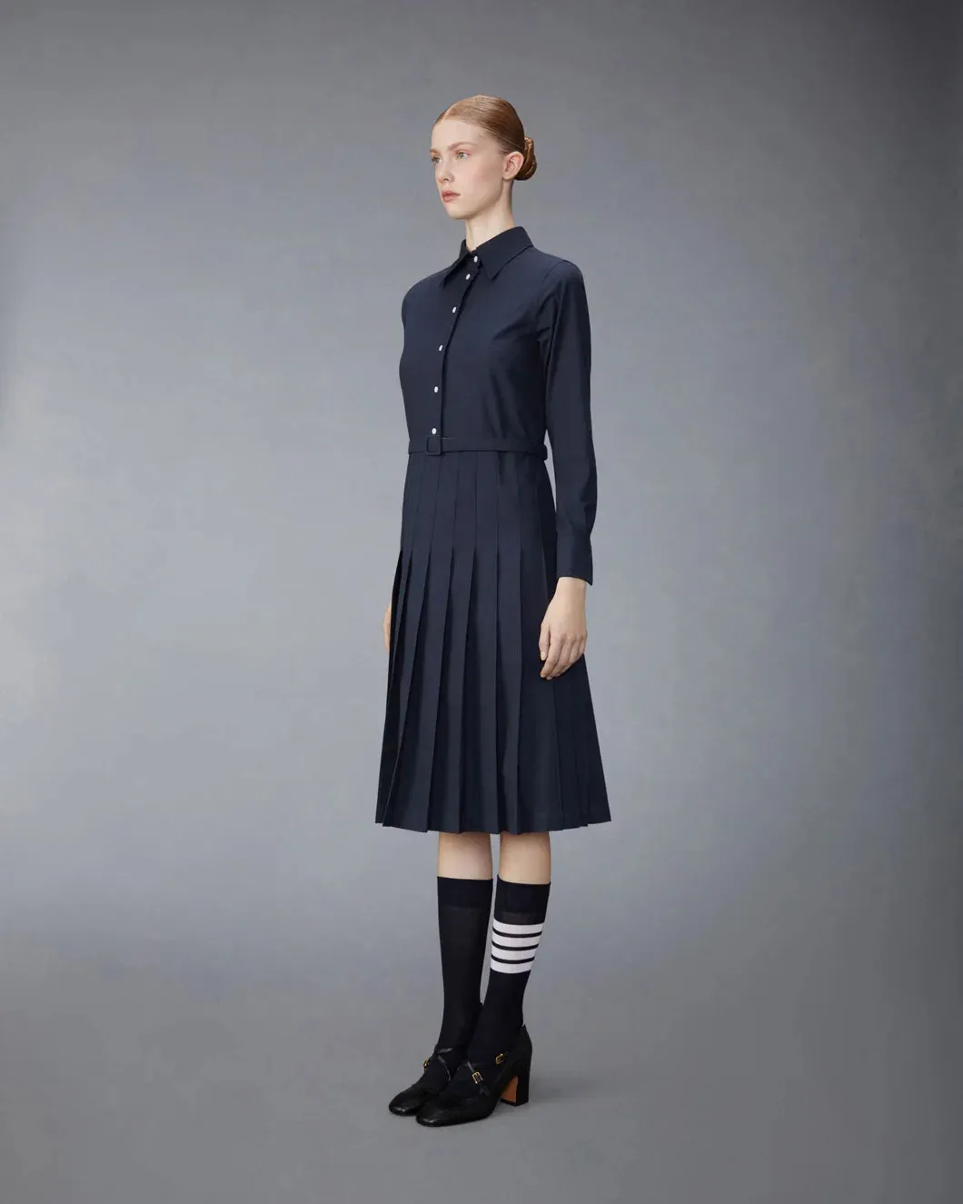 Knee Length Long Sleeve Pleated Dress sold by SHOWROOM product image thumbnail 3